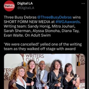 Sandy Honig Instagram - they can cancel us but they CANT cancel our spirits 💕 thank u WGA!