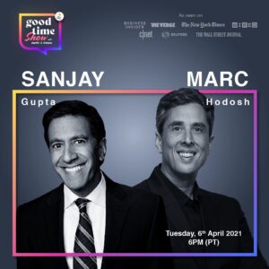 Sanjay Gupta Instagram - Looking forward to my first Clubhouse conversation with @marchodosh , talking about brain health, the pandemic & all things LIFE ITSELF - Tues 4/6 at 9pm ET (6pm PT) - on @sriramk & @aarthir Good Time show. Join us here: https://www.joinclubhouse.com/event/xBl6z8Kp