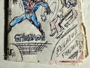 Santiago Segura Instagram - Esta mañana he encontrado una carpeta donde mi madre guardaba cuadernos, dibujos y notas de mi etapa colegial.
Recuerdo lo mucho que me gustaba Spiderman, recuerdo haber ese cómic que hice pero no recordaba el tamaño minúsculo al que lo dibujé, sería para trabajar menos o ahorrar papel. O para emular las novelillas gráficas de Vértice.
Que recuerdos!