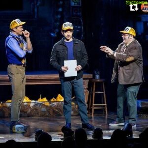 Santino Fontana Instagram - Loved eating these two hansome men’s dreams, finish their sandwiches, and shake their hans.  Luv u guys @joshgad @andrewrannells @gutenbergbway 
Yesterday @santinofontana and Rannells and I finished each other’s sandwiches. Thank you friend for eating dreams with us @gutenbergbway