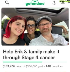 Santino Fontana Instagram - This guy is still fighting and climbing a particularly big mountain today.  Keep him and his family in your thoughts and give if you can.  Help Erik & family make it through Stage 4 cancer. You got this Erik and we got you! If you are able please donate and help him fund the medical care he desperately needs.  THE LINK IS IN MY BIO.