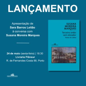 Sara Barros Leitão Instagram - Este fim de tarde estarei na Livraria Flâneur, pelas 18h30, com a desafiante tarefa de apresentar o mais recente livro de Susana Moreira Marques - que apenas conheço através das suas palavras, numa longa relação enquanto sua leitora. 

Poderia agora tentar escrever umas linhas sobre a minha experiência nesta leitura de "Terceiro andar sem elevador", mas prefiro deixar o convite a aparecerem, para nos escutarmos, partilharmos impressões, leituras e conversas. 

Cidades, caminhos, mudanças, animais selvagens, paisagens, aves em movimento que parecem paradas, silêncios, solidão, crianças ou paredes riscadas que testemunham que estamos mais altos do que no verão passado. 
Estas Notas de Lisboa são notas sobre qualquer cidade, qualquer casa, qualquer janela que nos possibilite olhar para o mundo. 

Até logo.