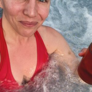 Sara Coates Instagram - Just a modern woman with an inflatable hot tub and a marigold tattoo