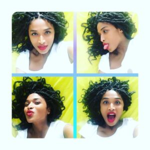 Sara Martins Instagram - Happiness therapy 
#schizoaffective #multiplefaces #actress 
#picoftheday #fun #lipstick #boholocs