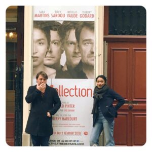 Sara Martins Instagram - Ready....on vous attend....
J-4 @theatredeparis 
LA COLLECTION
#haroldpinter 🎭 Tellement Hâte 🎊
Avec mes mousquetaires 
@humansband @davysardou @nicolasvaude 
Merci @thierryharcourt !!!