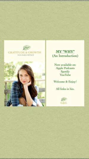 Sara Mitich Instagram - I wanted to include my “why” behind this podcast and what motivated me to create it. 

Welcome to everything… Me. 

Welcome to Gratitude & Growth. 

The introduction is up now on Apple Podcasts, Spotify, and YouTube. You can find all the links in the @gratitudegrowthpodcast profile by clicking on the Linktree in the bio. 

It would mean the world to me if you would have a listen and join me on this ride 🤗

Much love and appreciation,
Sara 🌟💖