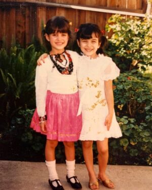 Sara Racey-Batraville Instagram - 👯‍♀️ Just two little Los Angeles Persian girls loving life! Kim and Kourtney have nothing on us 😂 #cousins