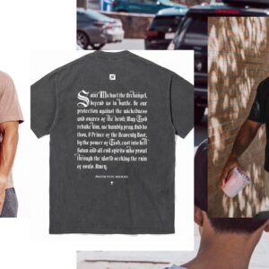 Sara Racey-Batraville Instagram - Oh Saint Michael—Defend us in battle! It’s been officially launched—Our @30pcsprod first shirt “The Prayer to Saint Michael” is here. We are a full scale media production company and t shirt line that is unapologetically in LOVE with GOD. Everything is custom designed from our custom font designed just for 30PCS and every detail of this brand— to the logo and shirt. Wear the Battle Cry on your back. I only make the best with the best quality shirts—baggy urban with long drop sleeve and a thickness like nothing else. I learned so much with the success of ATHLETEIST and realized—the transition is easy. Our Faith and Love of God is beyond all the noise in this world. What’s your 30 PCS Of Silver? #godbless www.30PCSofsilver.com website link