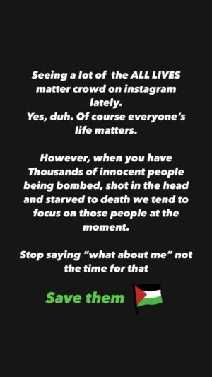 Sarah Alami Instagram - I see a lot of people saying what about this what about me, don’t you care about everyone? Why are you asking for a ceasefire , why don’t you talk about this , blah blah blah blah blah. I literally just opened up my instagram to non stop scrolling of a whole town in Gaza being bombed with a bunch of kids body parts laying everywhere and the rest of the town on fire . Moms screaming running down the street with their child’s lifeless body in their hands. What the fuck is wrong with you?