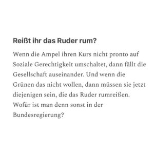 Sarah-Lee Heinrich Instagram - Investieren statt Abschotten!

Heute wird auf dem Parteitag die jetzige Asylpolitik diskutiert. Die Strategie, denjenigen nachzugeben, die das Asylrecht aushöhlen wollen, ist gescheitert. Davon wird es keinem Menschen in Deutschland besser gehen. 

💚Deswegen unterstütze ich den Antrag der Grünen Jugend für einen Kurswechsel. Soziale Politik statt Abschottung ist jetzt die Devise.

🔗 Link in der Bio