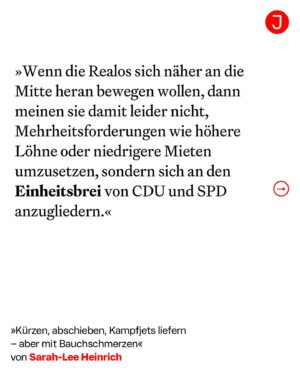 Sarah-Lee Heinrich Instagram - Sich über die Grünen und ihre heuchlerische Art aufzuregen, ist spätestens in den vergangenen zwei Jahren zum linken Volkssport geworden. Das ist auch verständlich, wenn man sich anschaut, wie viele schlechte Entscheidungen Grüne getroffen oder mitgetragen haben.

Die Kampfjets für die Kriegstreiber in Saudi-Arabien sind nur der neuste Aufreger. Das Bürgergeld droht, nach und nach wieder zu Hartz IV zu werden – oder, in Sachen Sanktionen, sogar noch härter. Die schwache Kindergrundsicherung bekämpft Kinderarmut nicht. Die Asylpolitik in Deutschland und der EU wird immer menschenfeindlicher und an allen Enden wird gespart. Die Politik, die die Grünen mitmachen, macht auch ihr Kernanliegen Klimaschutz unpopulär und ist ein gefundenes Fressen für die AfD.

Natürlich ist es so, dass mit der SPD noch eine zweite Mitte-links-Partei diese Entscheidungen mindestens genau so sehr, wenn nicht sogar noch mehr zu verantworten hat. Und trotzdem steigt der Puls besonders, wenn schlechte Rechtfertigungen von Grünen kommen. Das liegt auch daran, dass sie sechzehn Jahre in der Opposition waren. Für die neue Generation von jungen Linken war die Erinnerung an die rot-grüne Regierung und die Agenda-Politik inzwischen verblasst.

Den ganzen Artikel von @xsarahleee gibt es auf jacobin.de 🗞️