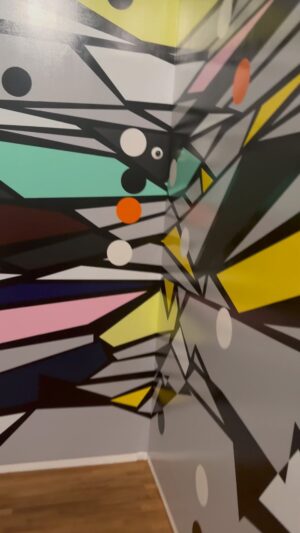 Sarah Morris Instagram - “As Slow as Possibles” @fondationlv  new wallpainting with “ Strange Magic” and “ Capital”