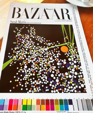 Sarah Morris Instagram - I was asked to design a special edition cover for @harpersbazaargermany October 2023 issue. “Springpoint” is my map. There will be a feature article included.