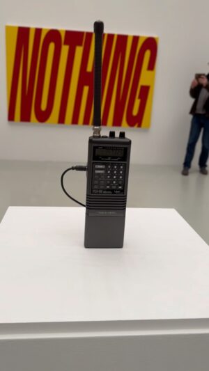 Sarah Morris Instagram - The show includes “Realistic Pro 35” (1992) a police radio scanner that I programmed to pick up the police frequencies of New York City. Through the female voice of the dispatcher you hear endless fragments of stories. It is my first portrait of a city, live. @deichtorhallenhamburg