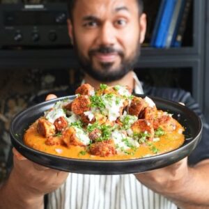Saransh Goila Instagram - Can you believe this is Arbi?? Episode 2 of SABZI SUPERSTAR is here and it's all about underrated Arbi or Colocasia in our kitchens. Often overlooked because of Aloo, this tuber is oh so delishaaas when cooked well. As Arbi is starchy deep frying it makes it even tastier but we chose to air fry in this recipe of Arbi Muhammara! Today it's Arbi's turn to be a superstar. Will you try this recipe at home? Now that Tinda and Arbi is done, which sabzi should we pick next?
.
.
Arbi Muhammara 

250g Arbi, washed 
Water to boil 
Salt to taste 
Add the arbi & cook till parboiled 
Once done, 
Peel & cut the arbi 

Add arbi to a large bowl 
1/2 tsp Ajwain 
1 tsp Red chili powder 
Salt to taste 
1/2 tsp Onion powder 
1/2 tsp Garlic power
1/2 tsp Bhuna jeera powder 
2 tsp Sumac or Amchur 
2 tbsp Rice flour 
1 tbsp Oil 
Mix everything well 
Air fry @ 170 degrees C or deep fry
Till crispy! 

3 Red bell peppers 
Charr them well 
Add them to a bowl 
Cover & let them cool down 

Peel & deseed the peppers 
1/2 tbsp Garlic
A few walnuts 
3 tbsp Panko breadcrumbs
A few coriander stems 
1 tsp Red chili paste 
1 tbsp Olive oil 
1 tbsp Pomegranate molasses if not available(balsamic vinegar or lemon juice)
Salt to taste 
Blend into a smooth paste 
Look at that 😮‍💨🤤

1/2 cup Yogurt 
1/2 tsp Bhuna jeera powder 
Salt to taste 
1 tbsp Mint powder 
Whisk well 

Hear that CRUNCH 😮‍💨🤌🏻