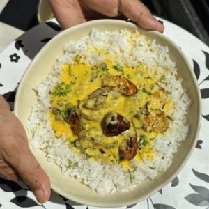 Saransh Goila Instagram - Karela Klub is a thing! It's one of my favourite ingredients and it's just Delishaaas when served with a kadhi. If you're a first timer with karela then this Karela Kadhi is a great way to start your journey with tuus fabulous vegetable!!! Your favourite Karela recipe?
.
.
Karela Kadhi 

2 cups Dahi 
1 tsp Haldi powder 
1 tsp Red chili powder 
4 tbsp Besan 
Whisk well 
4 cups Water 
Whisk well 
1/2 tbsp Mustard oil 
1/2 tsp Mehti seeds 
1/2 tsp Jeera 
1/2 tsp Ajwain 
1 inch Ginger, julienned 
Mix well 
Pour the dahi mix 
Continuously stir till a boil comes 

What JHUMKA bro? 😂

5 Karelas, peeled 
Cut them diagonally 
Add them to water 
Add a pinch of salt 
Mix well 
& soak for 10 minutes 
Squeeze out the water 
Add to a bowl 
1 cup Onions, sliced 
1/2 tsp Ajwain 
1 tsp Bhuna jeera powder 
1 tsp Red chili powder 
1/2 tsp Haldi powder 
1 tbsp Aamchur powder 
Salt to taste 
2 tbsp Besan 
2 tbsp Rice flour
Mix well 
1 tbsp Mustard oil 
Mix well 
Air fry at 160 degrees C 
till GBC 😮‍💨🔥

Once the kadhi is thickened 
Add a tadka of (ghee, chilies, curry leaves, mustard seeds) 
Add salt to taste 

Add the crispy karela to the kadhi 
A handful of fresh coriander 
Mix well 

Pour over hot rice 

Delishaaas 🤤🤌🏻
