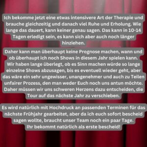 Sasha Instagram - Hallo ihr lieben,

Es gibt leider sehr schlechte Nachrichten. Bitte lest euch hier die folgenden slides durch… 

Euer Sasha