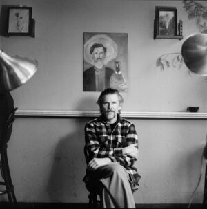 Sasha Frolova Instagram - “Is human creativity an act of worship?” - Ethan Hawke for Interview Magazine 

Had the liberating challenge of whipping these images up with a few hours notice. Erin kindly made this painting for me of Ethan Hawke with a peacock imitating Flannery O’Connor’s self portrait. I arrived to ‘set’ (a generous coffee shop) with portable studio lights and a wet oil painting in hand. My mailbox still says Hawke on it.