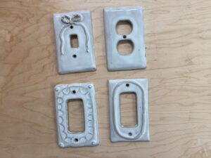 Sasha Frolova Instagram - I made some ceramic light switch covers💡

Seemed like a really valuable investment of my time seeing as light bulbs are the foundation of “Eureka Moments” and I am striving to have many of those. Hope you like them! 🤠