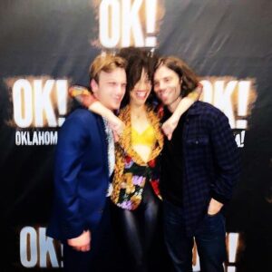 Sasha Hutchings Instagram - opening night love triangles 
💙🥰🖤

Posted @withregram • @seangrandillo (equilateral) triangle 

@oklahomabway #oklahomaontour 

🤠🤠🤠