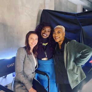 Savannah Welch Instagram - In honor of yesterday's drop, here's a cute capture from the first day I got to work with these two stellar humans! One thing I love about our show is the presence of strong female characters and the empowering support amongst the women on the cast. It's the only way it should ever be. Big love to these two for their performances on Ep 1-3 this week!! 💜