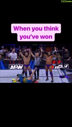 Scott Colton Instagram - I thought me & @brancutler beat @ytalexreynolds @silvernumber1 & @evil.uno at @aew but @thebryceisoftenright quickly reminded me we didnt :-(