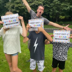 Scott Foley Instagram - Back to school!! Someone in the picture needed to be excited so dad stepped in. They didn’t care.