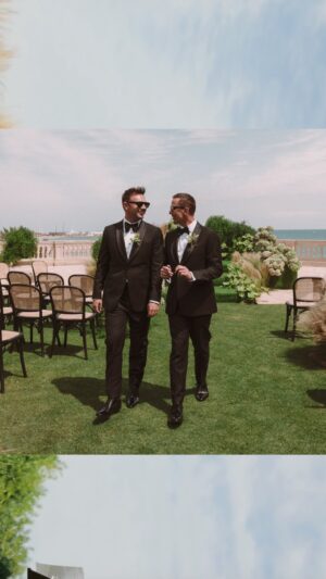 Scott Mills Instagram - Mr and Mr Vaughan-Mills ❤️ 

🎥 @ankerprod
📔@caramela__wp 
💒 @marriedatnin @xaletdelnin 
📸 @laraonac 
🌹@studiofloral