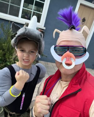 Scott Porter Instagram - Give us “Teenage Mutant Ninja Turtles” without any turtles they said…

So we give you: Rocksteady and Bebop, Casey Jones and April O’Neil.

Every year my wife asks our kids what they want to be for Halloween, every year they pick something crazy (this year Casey Jones and Rocksteady from #TMNT), and every year my wife makes it happen. Not only makes it happen, but CRUSHES it.

She handmade Clover’s muscle shirt, , Rocksteady’s head, McCoy’s mask, and so much more, and then built out the rest of our costumes. 

Haven’t been too active on here, and I know I’m a week late, but I’d be remiss if I didn’t share her awesomeness. So Happy Belated 🎃, y’all.