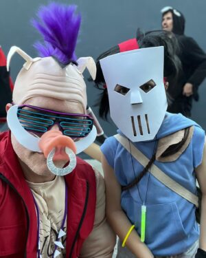 Scott Porter Instagram - Give us “Teenage Mutant Ninja Turtles” without any turtles they said…

So we give you: Rocksteady and Bebop, Casey Jones and April O’Neil.

Every year my wife asks our kids what they want to be for Halloween, every year they pick something crazy (this year Casey Jones and Rocksteady from #TMNT), and every year my wife makes it happen. Not only makes it happen, but CRUSHES it.

She handmade Clover’s muscle shirt, , Rocksteady’s head, McCoy’s mask, and so much more, and then built out the rest of our costumes. 

Haven’t been too active on here, and I know I’m a week late, but I’d be remiss if I didn’t share her awesomeness. So Happy Belated 🎃, y’all.