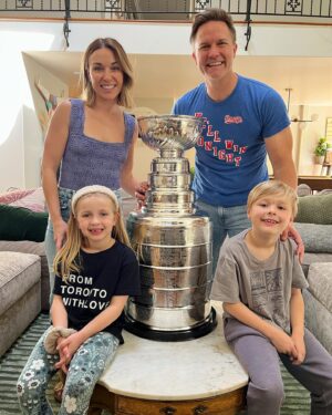 Scott Porter Instagram - We were so incredibly honored to spend some time with the greatest trophy in sports last week. Still can’t believe THE ONE AND ONLY #StanleyCup was in our house!!! 

Expect more pictures of #MyDayWithTheCup…cause trust me, I took a ton…but it’s time to watch the @nyrangers close out the regular season now!!! 

Thank you @nhl for letting the @stanleycup stop by…definitely a day this family will never forget!