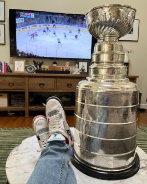 Scott Porter Instagram - We were so incredibly honored to spend some time with the greatest trophy in sports last week. Still can’t believe THE ONE AND ONLY #StanleyCup was in our house!!! 

Expect more pictures of #MyDayWithTheCup…cause trust me, I took a ton…but it’s time to watch the @nyrangers close out the regular season now!!! 

Thank you @nhl for letting the @stanleycup stop by…definitely a day this family will never forget!