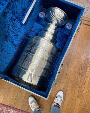 Scott Porter Instagram - We were so incredibly honored to spend some time with the greatest trophy in sports last week. Still can’t believe THE ONE AND ONLY #StanleyCup was in our house!!! 

Expect more pictures of #MyDayWithTheCup…cause trust me, I took a ton…but it’s time to watch the @nyrangers close out the regular season now!!! 

Thank you @nhl for letting the @stanleycup stop by…definitely a day this family will never forget!