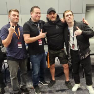 Scott Snyder Instagram - With ⁦@frank.tieri, ⁦@ryansmallman⁩, and the one and only @tomhardy 🤘🏻