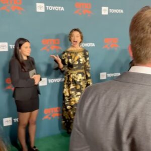 Scottie Thompson Instagram - Thank you @green4ema for continuing to inspire sustainability in Hollywood, both on screen and behind the scenes. It is an honor to be a board member of the Environmental Media Association and witness the many ways in which you support creators in spreading awareness about our planet and her needs through the avenue of entertainment. 

Congrats to all the winners and content creators. To #lauradern for her award and continued commitment to the environment and to the ever-inspiring @janefonda for always supporting sustainability. 

Thank you @leannerichele for being the best date ever (and best producer). 

And @maxmagpie I could think of no better, more green way to walk the green carpet than in a piece from your epic stunning vintage collection. 
•
•
•
👗 @maxmagpie @stepintonarnia 💖
MU @bowmanmakeup 🥰
Hair @fokova.hairstylist.la 🪄
Earrings @pola_unique 💫
Shoes @chiemihara