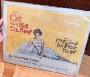 Scytorya Rhodes Instagram - Some people are a nerd for books, I’m a nerd for movies. I grew up watching a lot of classics and to have an original poster of one of my favorite films with some of my favorite actors 🤌🏽💰🔥✨

🎬: Cat on a Hot Tin Roof 
Directed by Richard Brook

Doing some early spring cleaning and forgot I had this. 🥹

#catonahottinroof  #elizabethtaylor #paulnewman #vintage #1950s