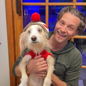 Seamus Dever Instagram - Izzie just loves her new sock monkey hoodie.