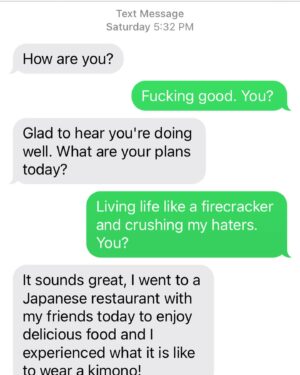 Seamus Dever Instagram - Recent text scams. Three texts, three genres.