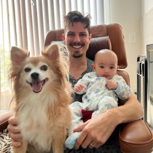 Sean Faris Instagram - Morning routine at Casa de Faris. Happy 5th month of human experience Phoenix!