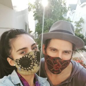 Sean Faris Instagram - So grateful for the beautiful soul that made these amazing masks! Thank you so much @zhenya_glorka 💜 We love you dearly. Not only has she been working night and day to make masks for those in need but she also donates months of her time every year teaching women in India to cut and sow dresses so they may learn a skill that will earn them the first wages they have ever been paid. Truly an example of love and light that shines bright even in dark times.  If you could use a mask and would like to purchase one they are available on her site glorka.com  Check out her insta @glorka to see what new designs she has up. Enter promo code facemask11 to get 10% off 
#facemask #LifeIsAGift  #morelove