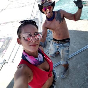 Sean Faris Instagram - #Throwback to our first burn and wedding burn back in August 2017 
#MiAmor💜 #BurningMan #bestfriends❤ #LifeIsAGift #morelove #YouGoWeGo #RideOrDie #ToInfinityAndBeyond🚀