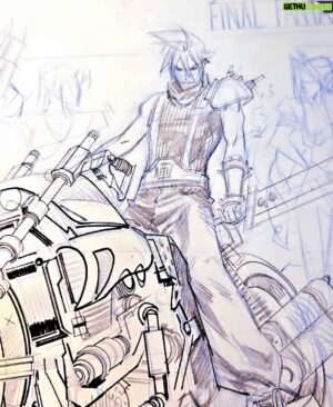 Sean Gordon Murphy Instagram - My #FF7 piece coming together. Trying to keep Cloud androgynous while also making him macho.