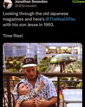Sean Waltman Instagram - Me holding my infant son @itsjessewaltman❤️. From an article in Weekly Pro Wrestling (Baseball Magazine Sha)about Lightning Kid heading to '93 NJPW Top of The Super Junior Tournament. Thank you to J. Snowden for original post.