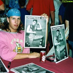 Sean Waltman Instagram - This is me at the @johnarezzi #weekendofchampions 1992. You could get one of those black & white 11×17s of Lightning Kid signed for $5.00! Photo by @starshot9  #wwe #SmackdownLive
