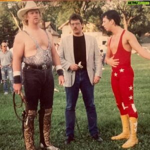 Sean Waltman Instagram - This pic is of "Slick" Mick Karch interviewing "Wild" Bill Irwin & I before a match that looks like it's in someone's back yard, but was actually at River Place in Minneapolis, sometime around 1990.