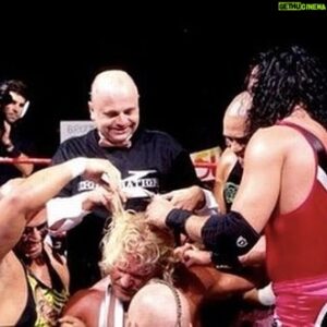 Sean Waltman Instagram - Howard was having a blast helping me shave Jeff Jarrett's head after our Hair vs Hair Match from SummerSlam '98. Instead of announcing the match, he was a DX member that night. With respect to everyone else that followed in his footsteps, when it comes to WWE ring announcers, The Fink is The GOAT🐐! Love you Howard.🙏 #riphowardfinkel
