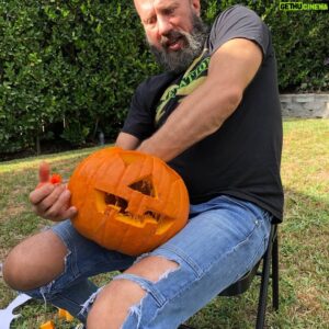 Sean Waltman Instagram - Trying to bring a sense of normalcy to things this Halloween by carving pumpkins. Something I dont normally do. #halloween #wwe #dogslife #dogsofinsta
