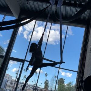 Selkie Hom Instagram - With @markwildman playing with new things and enjoying that moment of a Los Angeles blue sky.... some days we do aerial... #wildmanathletica  #aerial and mark wants to start a new hashtag... #aerialwhipsmack 🤷‍♀️