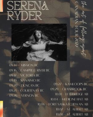 Serena Ryder Instagram - SO EXCITED to announce that I’m FINALLY hitting the road for real this fall with The Art of Falling Apart Canadian tour!!!!!!! I can’t wait to sing, dance and smile with you all again.  
 
Western Canada dates on sale Friday and more shows to be announced soon 😘