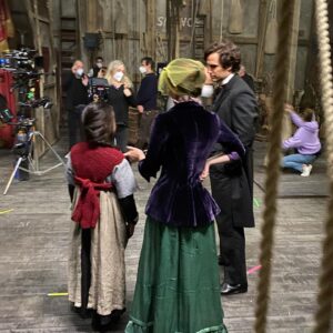 Serrana Su-Ling Bliss Instagram - Rough day at work! 😂😂😂😂 !! Ready for the action !! #enolaholmes2 #louisepartridge #netflix #behindthescenes #adeelaktar #hannahdodd #sharonduncanbrewster #henrycavill